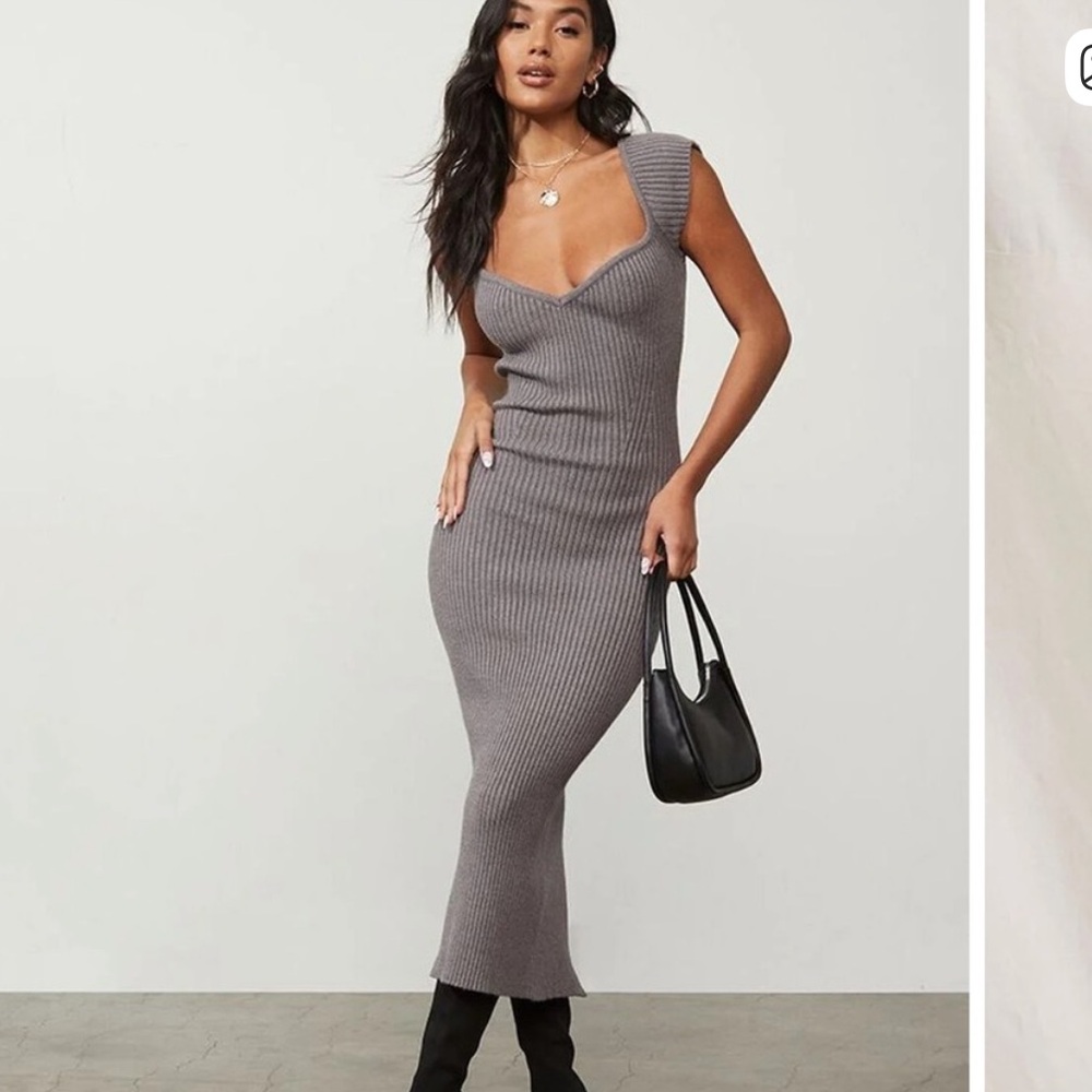 Forever 21 Tan Knit Midi Dress